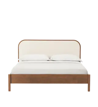 Lit en bois avec tête de lit