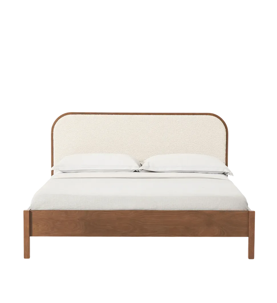 Lit en bois avec tête de lit