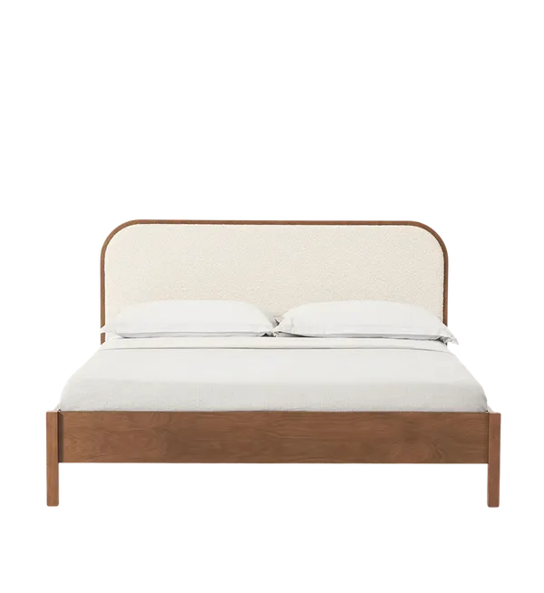 Lit en bois avec tête de lit